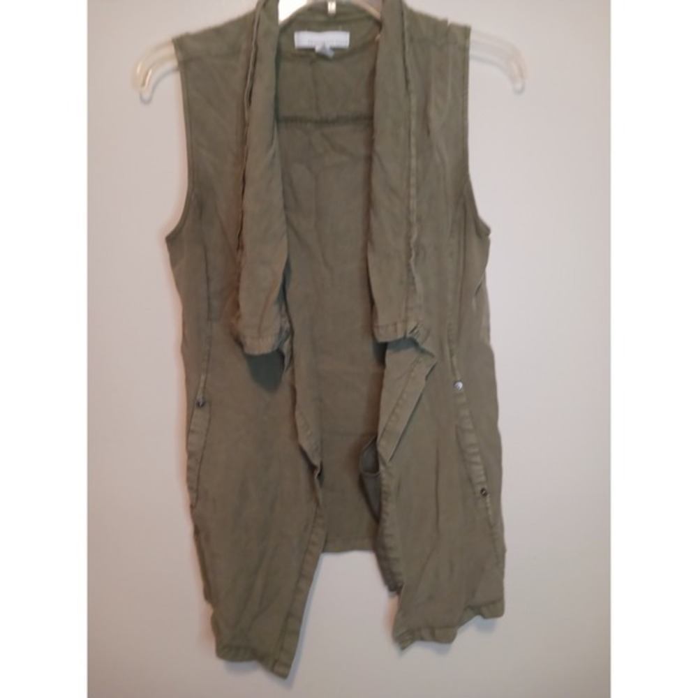 Fourteenth Place Earthy Gorpcore‎ Army Olive Green Drape Front Vest S Sleeveless